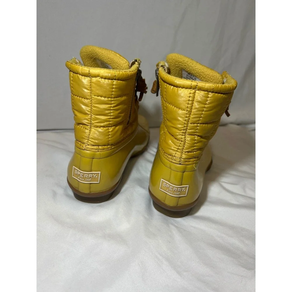 Sperry Women's Yellow Quilted‎ Duck Boots Size 7 Waterproof Fleece Lined Winter